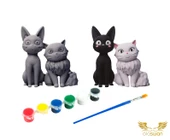 Jiji & Lily Kendi Biblonu Kendin Boya Seti - 3 Boyutlu Sevimli Biblolar + 5 Akrilik Boya ve Fırça Seti - 1