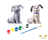 Dalmatian Kendi Biblonu Kendin Boya Seti - 3 Boyutlu Sevimli Biblolar + 5 Akrilik Boya + Fırça - 1