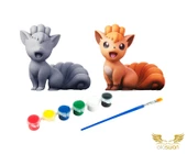 Vulpix Pokemon Kendi Biblonu Kendin Boya Seti - 3 Boyutlu Sevimli Biblolar + 5 Akrilik Boya + Fırça - 1