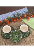 Asker Yeşili Nazar Boncuğu 2 Kişilik Kahve Fincan Seti thumbnail 4