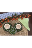 Asker Yeşili Nazar Boncuğu 2 Kişilik Kahve Fincan Seti thumbnail 3