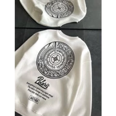 Kışlık Bisiklet Yaka Ön Ve Arka Baskılı SweatShirt - Beyaz - 4