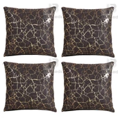 Altın Varaklı Yaldızlı Dekoratif Şık 4'lü Kırlent Kılıfı (4 Adet) - 1