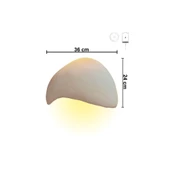 Şarjlı LED'li Fiberglass Duvar Apliği - 36x24  cm, Traverten Görünümlü Beton Grisi - 1