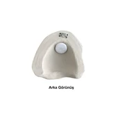 Şarjlı LED'li Fiberglass Duvar Apliği - 30x35 cm, Traverten Görünümlü Beton Grisi - 2