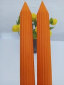 qosrix 2'li Turuncu Şamdan Soya Mumu 1. Kalite Soya Doğal Vanilya Kokulu Uzun Çubuk Konik Mum Dekoratif thumbnail 2