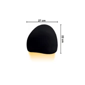 Fiberglass Duvar Apliği E14 Duylu - 27x22 cm, Traverten Görünümlü Siyah - 1