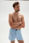 Erdem Erkek Penye Düz Renk Boxer 1400 - 3 Adet  M Açık Mavi - 4
