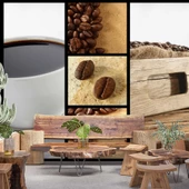 Kahve Temalı Cafe Duvar Kağıdı Baskı - 1