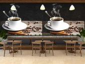 Kahve Fincanı Cafe Duvar Kağıdı Baskı thumbnail 3
