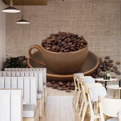 Fincanda Kahveli Cafe Duvar Kağıdı Baskı thumbnail 2