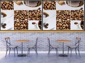Kahve Çekirdeği Cafe Duvar Kağıdı Baskı - 4