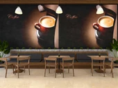 Kahve Makineli Cafe Duvar Kağıdı Baskı - 3