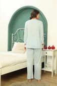 Göğüs Dantel Detaylı Kadın Hamile Pijama Takımı 1031 - 4