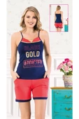 Lilitime 2128 Black Gold Kadın Şort Takım - 1