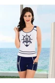 Lilitime 714 Denizci Motifli Kadın Şort Takım - 1