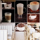 Kahve Çeşitleri Cafe Duvar Kağıdı Baskı - 2
