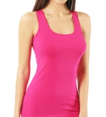 Koyu Pembe Geniş Askılı Kadın Atlet - 1