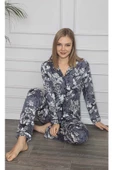 Gömlek Yaka Kışlık Kadın Pijama Takımı - 1