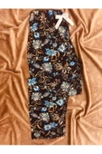 Cepsiz Çiçek Motifli Viskon Yazlık Kadın Pijama Altı - 1