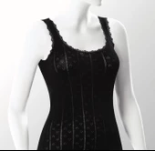 2'li Geniş Askılı Dantelli Siyah Kadın Atlet 6172 - 1