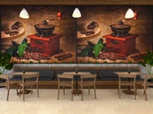 Kahve Öğütme Makinesi Cafe Duvar Kağıdı Baskı - 3