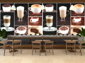 Kahve Çeşitleri Cafe Duvar Kağıdı Baskı - 3