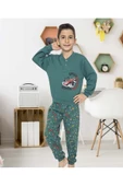 Erkek Çocuk Interlok Yeşil Pijama Takımı - 1