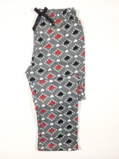 Kalp Desenli Cepsiz Kışlık Polar Kadın Pijama Altı - 5