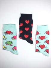 3'lü Parfümlü Özel Seri Sevgili Kadın Çorabı klp3 - 1