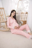 Saray Zerafeti Fitilli Kumaş Hamile Kadın Pijama Takımı - 1