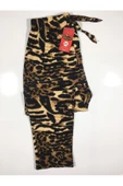 Leopar Desenli Cepli Süet Kışlık Pijama Altı 2021-s10 - 1