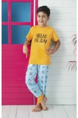 Hello Friday Erkek Çocuk Interlok Sarı Pijama Takımı - 1