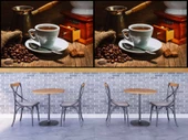 Kahve Temalı Cafe Duvar Kağıdı Baskı thumbnail 4