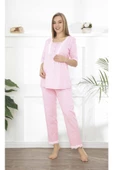 Puantiyeli Fırfırlı Kadın Hamile Pijama Takımı - 1