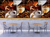Kahve Kolajlı Cafe Duvar Kağıdı Baskı - 4