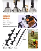 Benzinli Toprak Burgu Makinesi Çapı 30 CM EEA343 - 2
