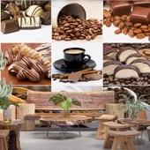 Kahve & Atıştırmalık Cafe Duvar Kağıdı Baskı - 1
