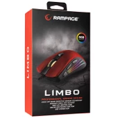 Mouse Oyuncu RGB Ledli 7 Tuşlu Makrolu 6400 Dpi Rampage SMX-R33 Limbo Kırmızı - 8