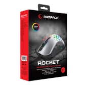 Mouse Oyuncu Ultra Hafif RGB Ledli 12000 Dpi Rampage SMX-R66 ROCKET Gümüş - 2