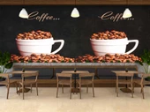 Kahve Fincanlı Cafe Duvar Kağıdı Baskı - 3