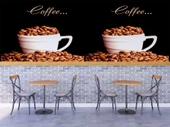 Kahve Fincanlı Cafe Duvar Kağıdı Baskı - 4