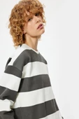 Koton Oversize Sweatshirt Bisiklet Yaka Uzun Kollu Renk Bloklu - 2
