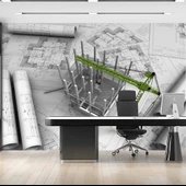 Mimari Çizim Emlak ve Gayrimenkul Duvar Kağıdı Baskı thumbnail 2