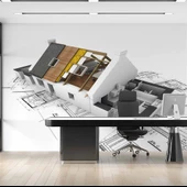 Ev Çizimi Çizim Emlak ve Gayrimenkul Duvar Kağıdı Baskı thumbnail 2