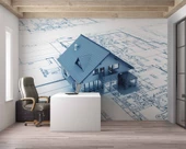 Ev Çizim Emlak ve Gayrimenkul Duvar Kağıdı Baskı thumbnail 3