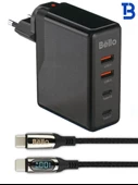 100w 3 Port Usb Type-c Adaptör Ve Hızlı Şarj Data Kablosu 100W 1.2m BA-03 100w - 1