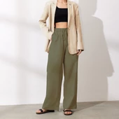 Keten Günlük Pantolon Beli Bağcıklı - 2