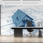 Ev Çizim Emlak ve Gayrimenkul Duvar Kağıdı Baskı thumbnail 2