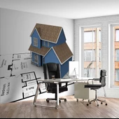 Mimari Ev Çizimi Emlak ve Gayrimenkul Duvar Kağıdı Baskı thumbnail 1